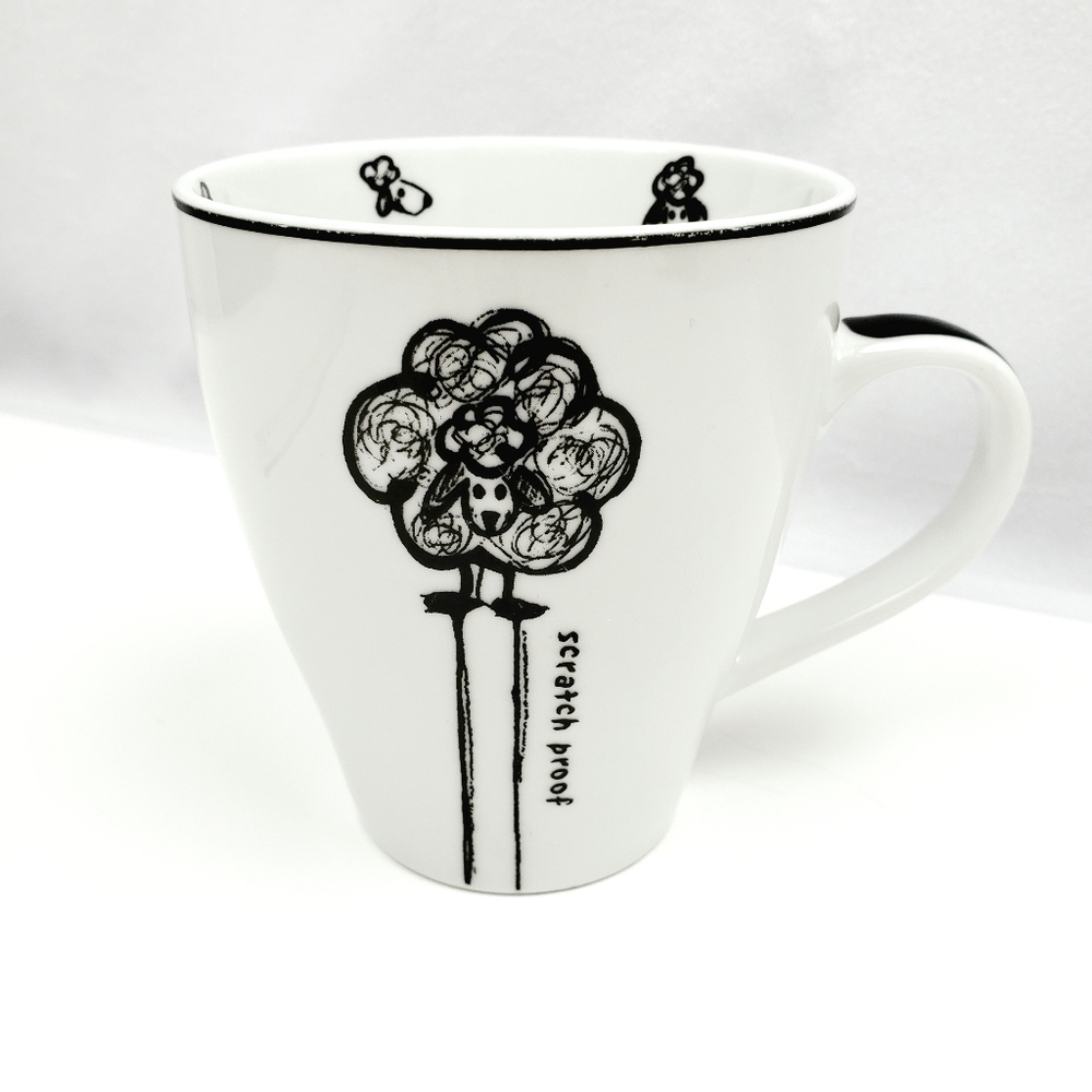 Black Sheep porcelain Coffee Mug, Black and White